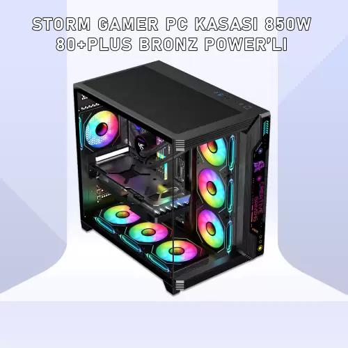 Gameagle Storm 7 Argb Fanlı Oyuncu Pc Kasası 850W 80+ Plus Bronz Powerlı (Siyah)