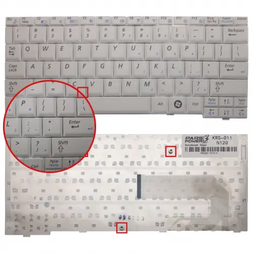 Samsung N102 Notebook Klavye (Beyaz ENG)