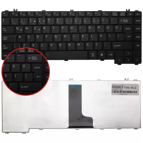 Toshiba Satellite C640, L630, L635, L635D, L730, L735 Notebook Klavye (Siyah TR)