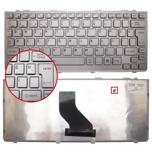 Toshiba Mini NB200 Notebook Klavye (Gri TR)