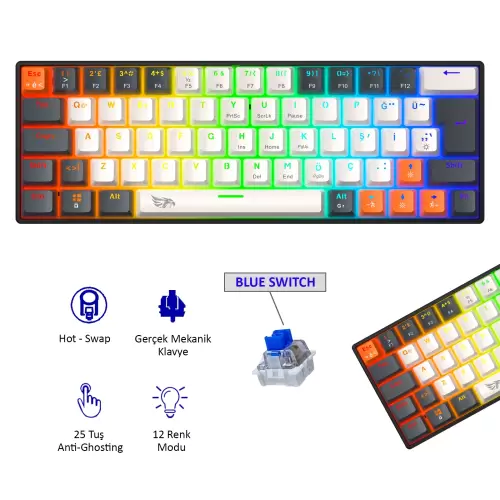 Gameagle Neopulse MK-64X2ABB Mekanik Işıklı Gamer Klavye