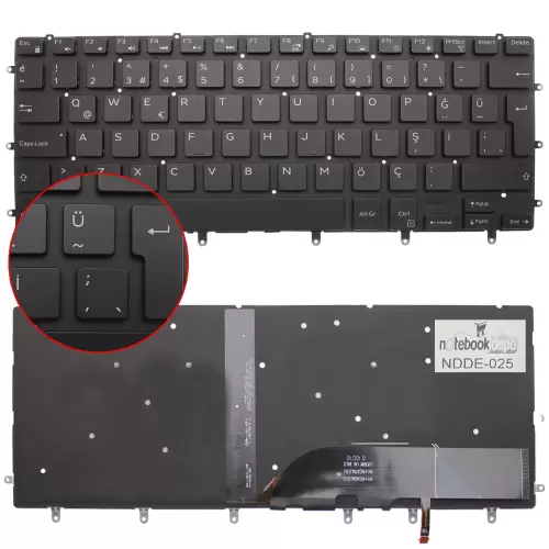 Dell 13-7000 Serisi Notebook Klavye (Siyah TR)