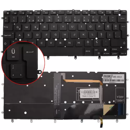 Dell AEAM6U00010 Notebook Klavye Işıklı (Siyah TR)