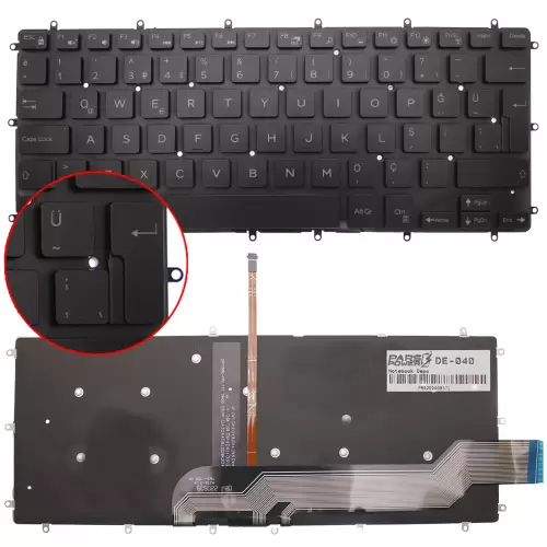 Dell 717Y9, 0717Y9 Notebook Klavye Işıklı (Siyah TR)