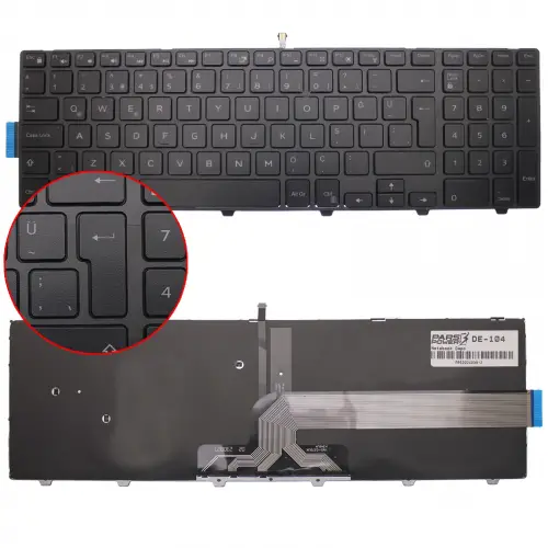 Dell 051CHY, 08XN93, 0G7P48, 0KPP2C Notebook Klavye Işıklı (Siyah TR)
