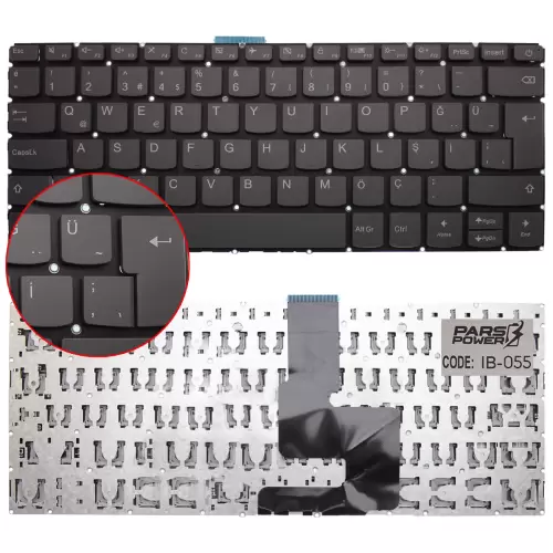 Lenovo ideaPad 81A5007WTX, 81A500C1TX Notebook Klavye (Füme TR)