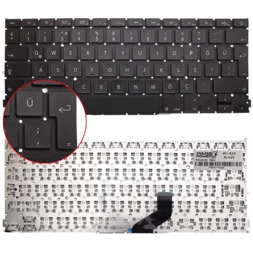 Apple A1425 Klavye (Siyah Tr)