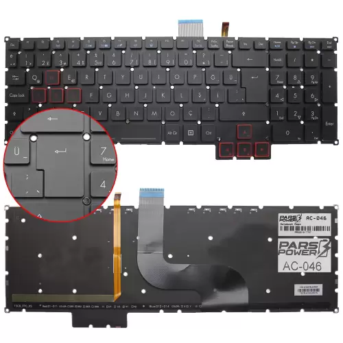 Acer Predator G5-793 Serisi Uyumlu Notebook Klavye Işıklı (Siyah TR)
