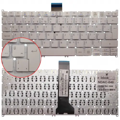 Acer 3090049VHSA, AEZHJA00110 Notebook Klavye (Beyaz TR)