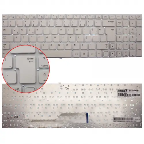 Samsung 9Z.N5QSN.101, 9Z.N5QSN.10T Notebook Klavye (Beyaz TR)