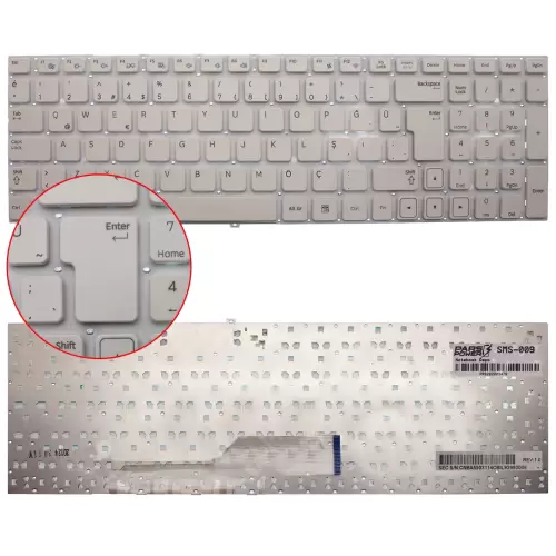 Samsung NP305V5AI, NP305V5Z, V127760CK1-TR Notebook Klavye (Beyaz TR)