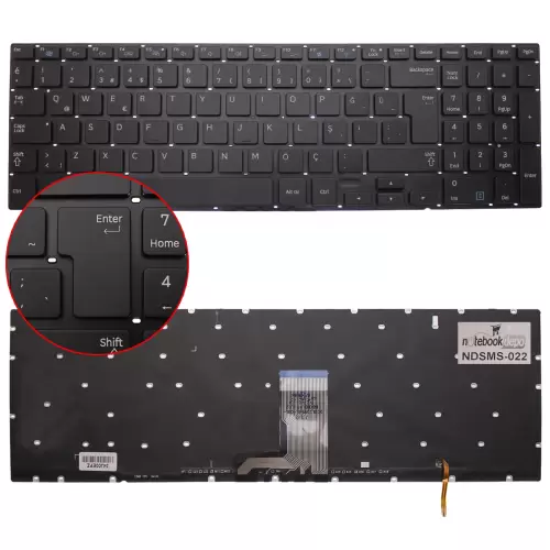 Samsung NP880Z5E Uyumlu Notebook Klavye (Siyah Işıklı TR)