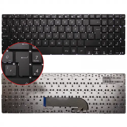Asus Transformer TP500, TP500L, TP500LA Notebook Klavye (Siyah TR)