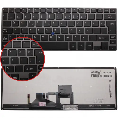 Toshiba 4B.NAJ05.001, 9Z.NAJBN.001 Işıklı Notebook Klavye (Siyah TR)