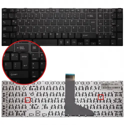 Toshiba Satellite C50-A, C55-A Serisi Klavye (Siyah TR)