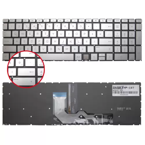 HP ENVY NSK-XW1BC, 9Z.NHBBC.101 Klavye Işıklı (Gümüş TR)