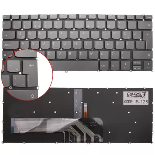 Lenovo V14 G2 82KC00HWTX Klavye Işıklı (Füme TR)
