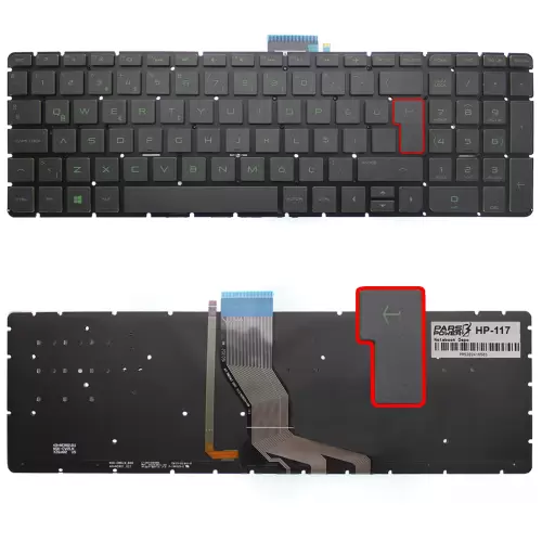 HP ENVY 15-ae101nt (N7L03EA) Klavye Işıklı (Siyah TR)