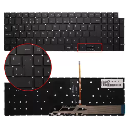 Dell inspiron 15 3510 P112F Klavye Işıklı (Siyah TR)