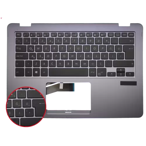 Asus 0KNB0-F621TU00, 13NB0FS1P05111 Klavye Işıklı Kasalı (Siyah TR)