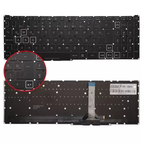 Acer Predator Helios 300 PH315-54-76E0, PH315-54-76GU Klavye Işıklı (Siyah TR)