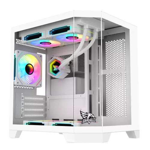 Gameagle Edge Compact 3 Argb Fanlı Gamer Pc Kasası 750W 80+ Plus Bronz Powerlı Sıvı Soğutmalı (Beyaz)