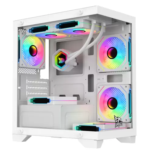 Gameagle Tornado 5 Argb Fanlı Oyuncu Pc Kasası 750W 80+ Plus Bronz Powerlı Sıvı Soğutmalı (Beyaz)