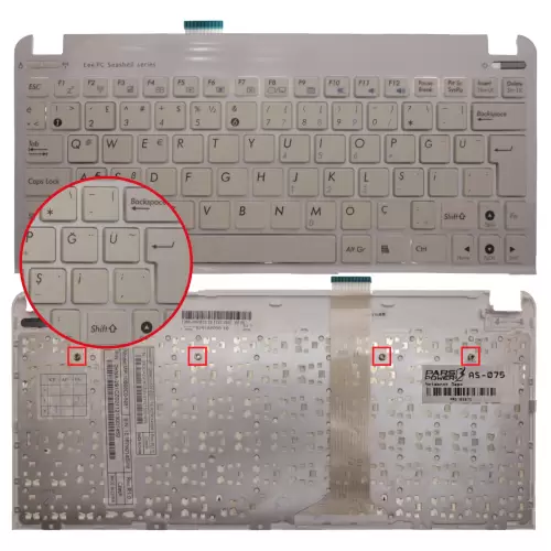 Asus Eee Pad TF101-1B185A, TF101-1B186A Notebook Klavye (Beyaz - Çerçeveli TR)