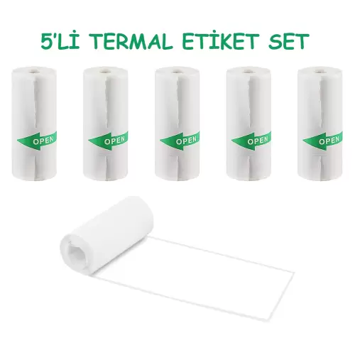 Çocuk Kamera Fotoğraf Makinesi 5li Set Termal Fotoğraf Etiketi