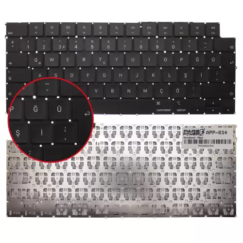 Apple MacBook Air A3113 EMC8611 Klavye (Siyah TR)