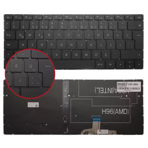 Huawei Matebook VLT-W50 Klavye Işıklı (Siyah TR)