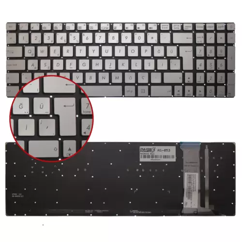 Asus ROG GL552VW-DH74, GL552VW-DM021T Notebook Klavye Işıklı (Gümüş TR)