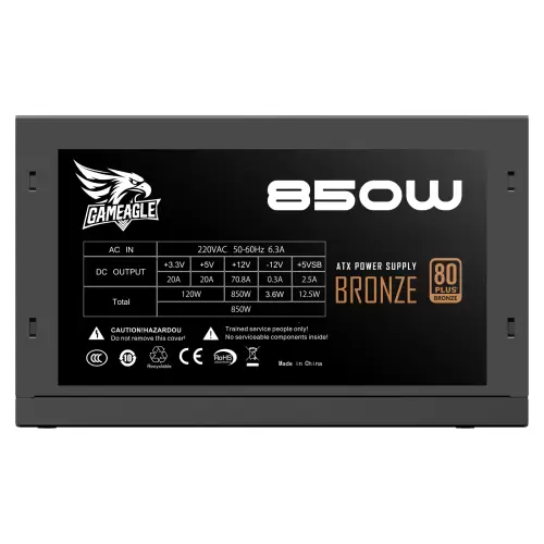 Gameagle 850W 80+ Bronz Power Supply (Siyah)