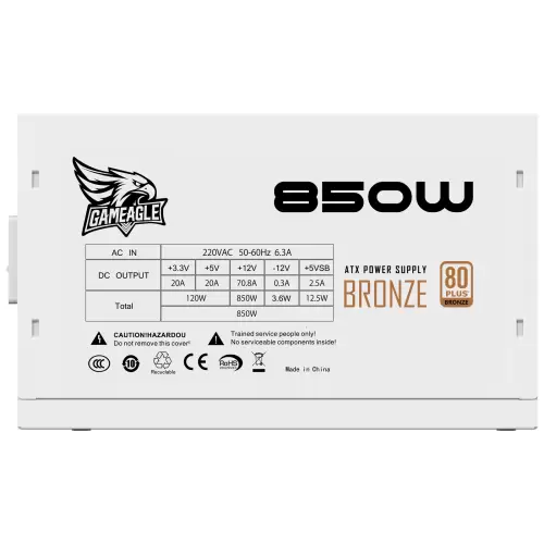 Gameagle 850W 80+ Bronz Power Psu (Beyaz)