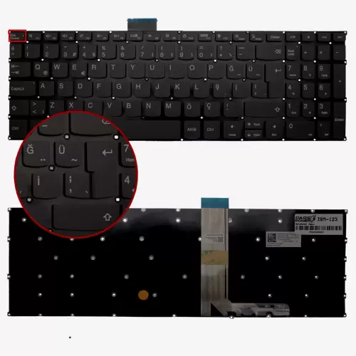 Lenovo V15 G2-ALC Type 82KD Klavye (Füme TR)