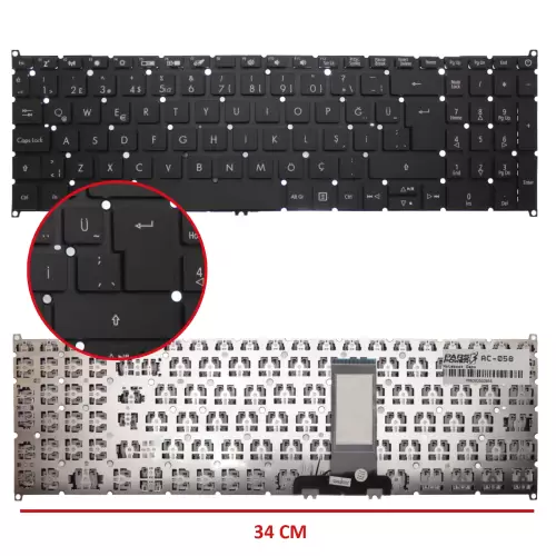 Acer Aspire PK132MD1A13, 6B.HEKN2.014 Klavye (Siyah TR)