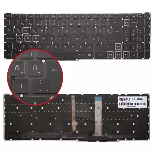 Acer Predator Helios 300 PH315-54-76E0, PH315-54-76GU Klavye Işıklı (Siyah TR)