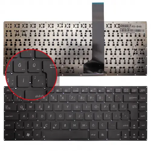 Asus 0KNB0-4104US00 Notebook Klavye (Siyah TR)