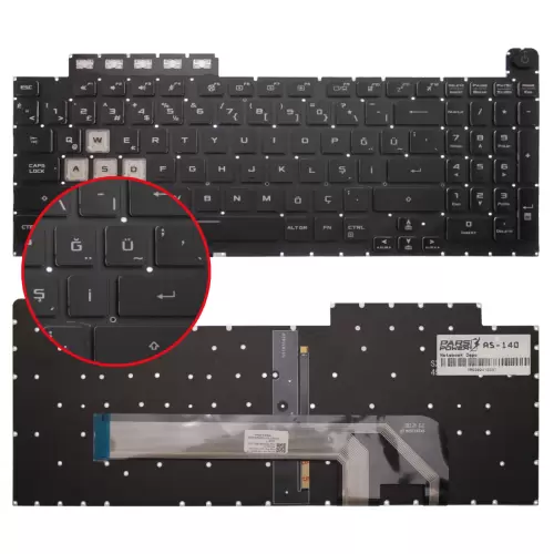 Asus TUF Gaming F17 FX706LI-HX200 Klavye Işıklı (Siyah TR)