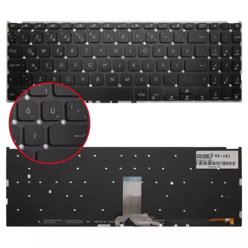Asus X509Ja-Ej136T, X509Ja-Ej140T Klavye Işıklı (Siyah TR)