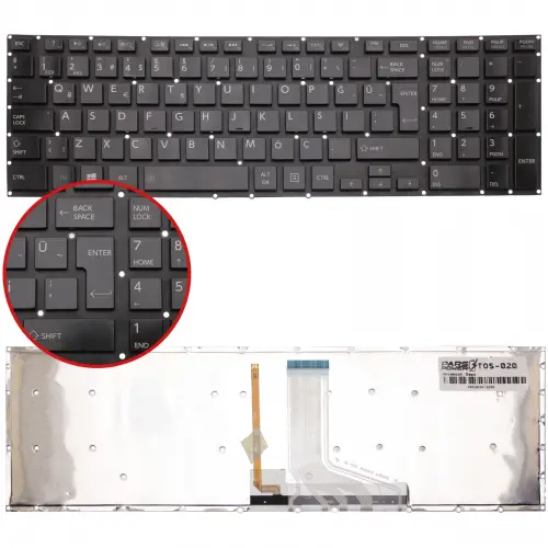 Toshiba Qosmio X70-A, X70-B Serisi Notebook Klavye Işıklı (Siyah TR)