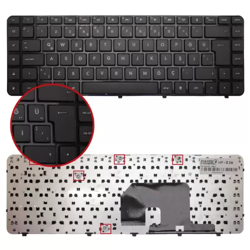 HP V112846BK1, V112846BS1, AELX6U00310 Notebook Klavye (Siyah TR)