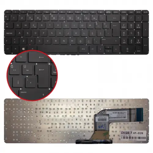 HP pavilion 15-p, 15-k, 17-F 15-p000, 15-p100, 15-p200 Serisi Notebook Klavye (Siyah TR)