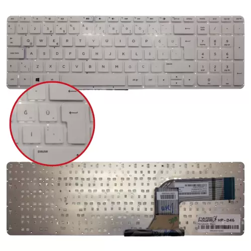 HP V140646BK1, V140646BS1, 774556-141 Notebook Klavye (Beyaz TR)