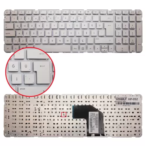 HP Pavilion g6-2000, g6-2100, g6-2200, g6-2300 Serisi Çerçevesiz Notebook Klavye (Beyaz TR)