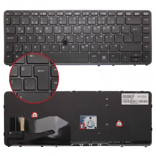 HP ZBook 15u G2 (J9A13EA) Notebook Klavye (Siyah TR)