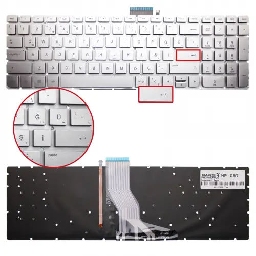 HP ENVY 15-ae101nt (N7L03EA) Klavye Işıklı (Gümüş TR)