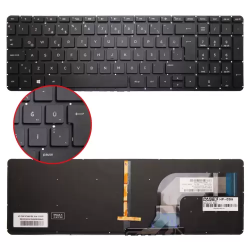 HP pavilion 15-p, 15-k, 17-F 15-p000, 15-p100, 15-p200 Serisi Notebook Klavye (Işıklı TR)
