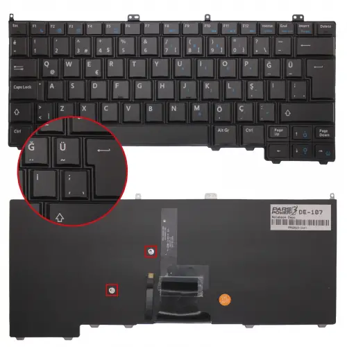 Dell Latitude 4G6VR CN-04G6VR Klavye Işıklı (Siyah TR)