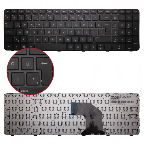 HP Pavilion g6-2000, g6-2100, g6-2200, g6-2300 Serisi Çerçeveli Notebook Klavye (Siyah TR)